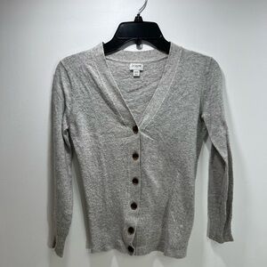 J. Crew Light Gray V-Neck button down Cardigan sweater